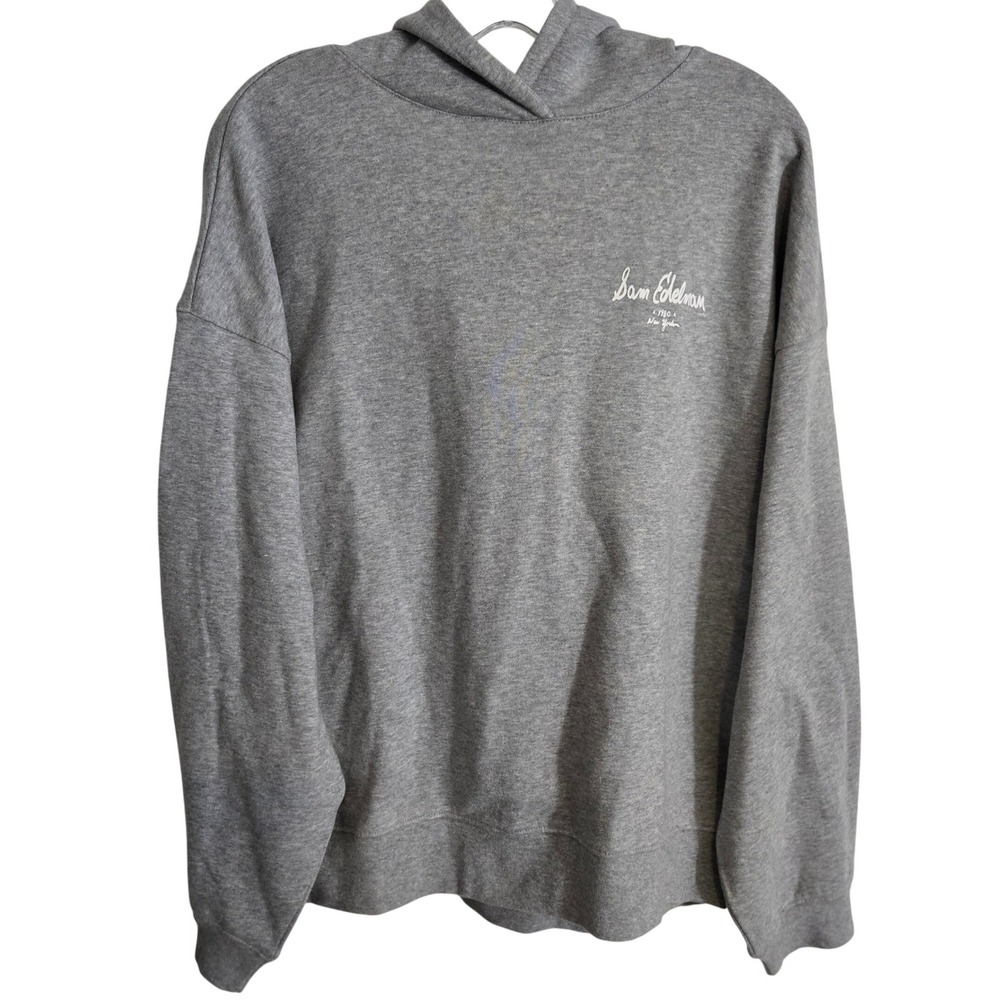 Sam Edelman Jasmine Hoodie Women's M Gray Signature Logo Casual Athleisure NWT